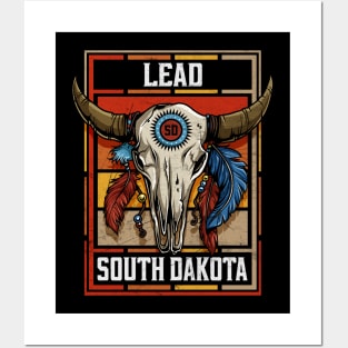 Lead South Dakota Native American Bison Skull Posters and Art